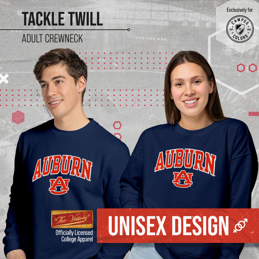 Auburn Tigers NCAA Adult Tackle Twill Crewneck Sweatshirt - Navy