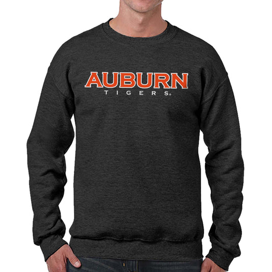 Auburn Tigers NCAA Adult Charcoal Crewneck Fleece Sweatshirt - Charcoal