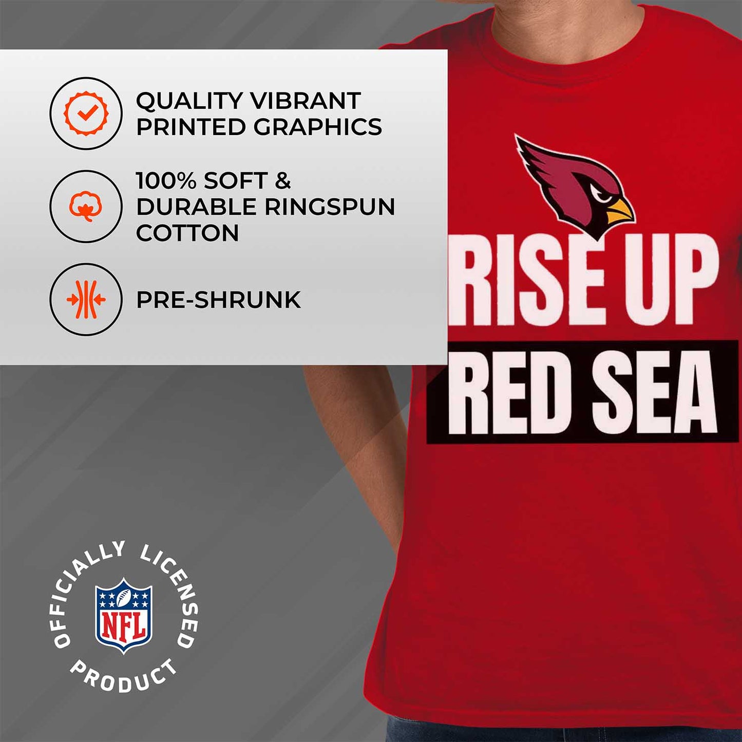 Arizona Cardinals NFL Adult Team Slogan Unisex T-Shirt - Cardinal