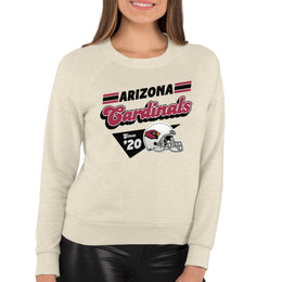 Arizona Cardinals NFL Womens Groovy Retro Slouchy Crewneck - Off White