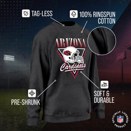 Arizona Cardinals NFL Womens Retro Triangle Slouchy Crewneck - Heather Charcoal