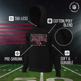 Arizona Cardinals NFL Adult Unisex Overtime Blueprint Soft Fleece Hooded Sweatshirt - Black
