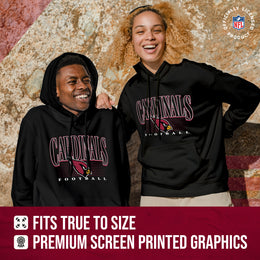 Arizona Cardinals NFL Adult Unisex Overtime Blueprint Soft Fleece Hooded Sweatshirt - Black