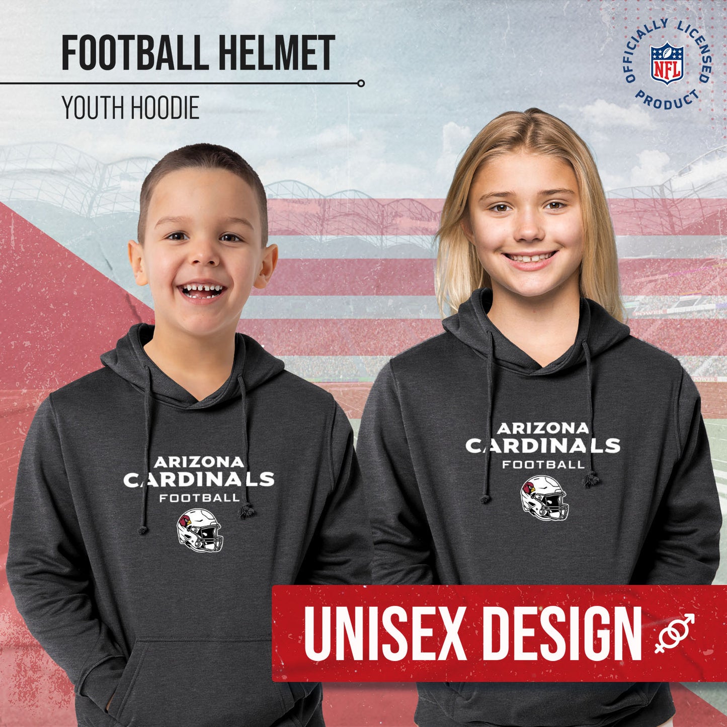 Arizona Cardinals NFL Youth Football Helmet Hood - Charcoal