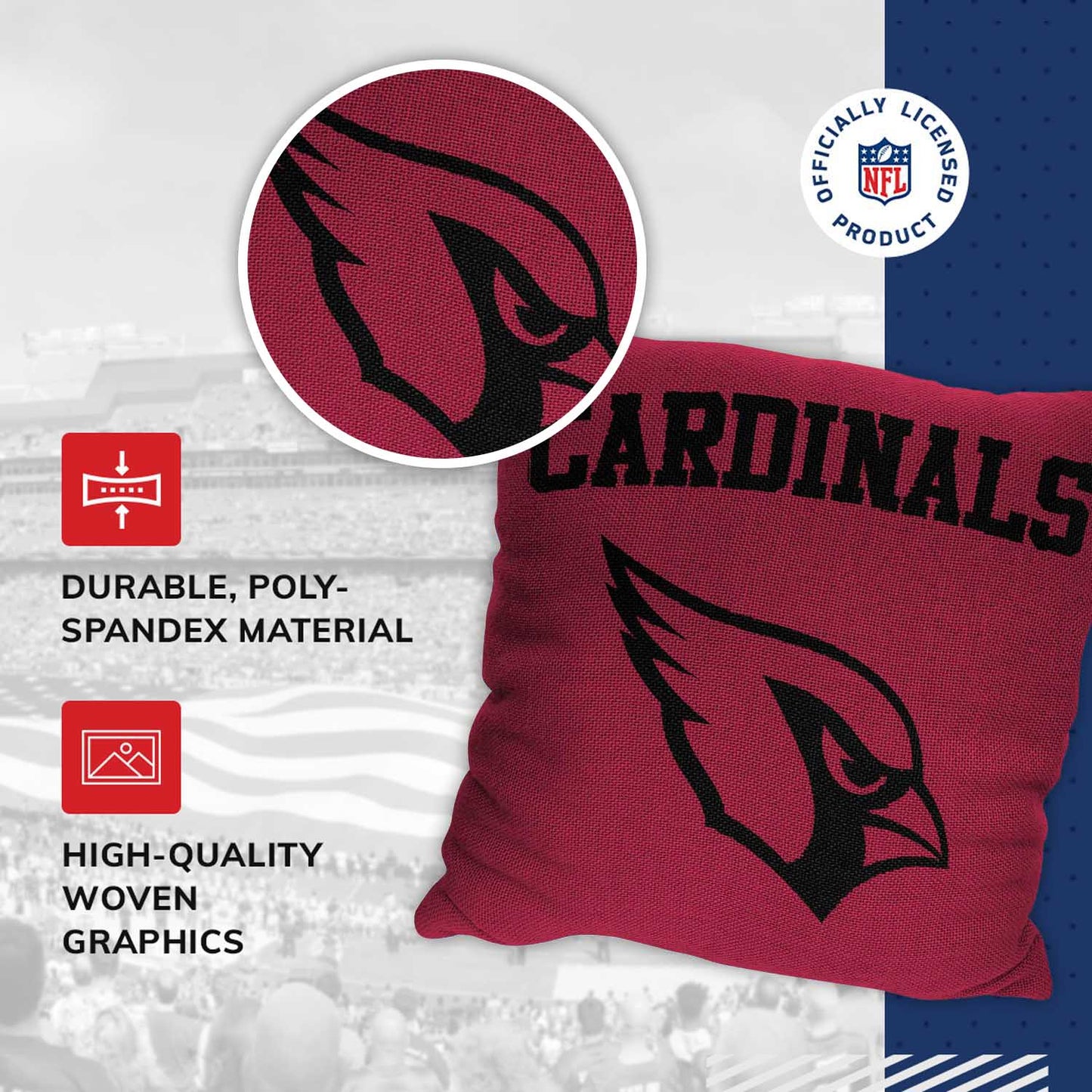Arizona Cardinals NFL Decorative Football Throw Pillow - Cardinal