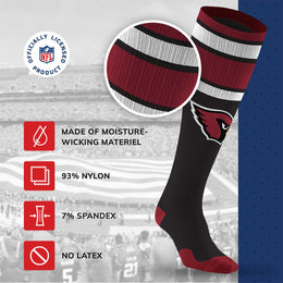 Arizona Cardinals NFL Adult Knee High-Performance Socks - Black