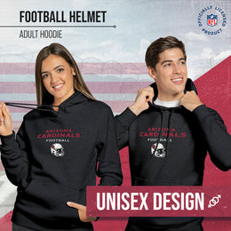Arizona Cardinals Adult NFL Football Helmet Heather Hooded Sweatshirt  - Charcoal