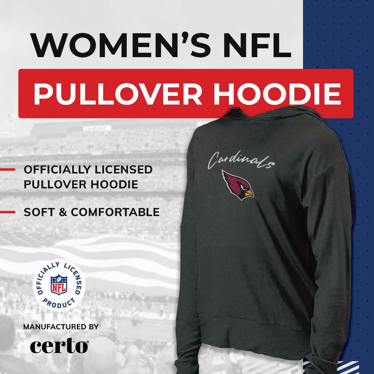 Arizona Cardinals NFL Women's Session Pullover Hoodie - Black