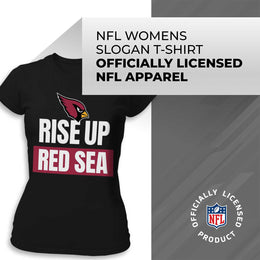 Arizona Cardinals NFL Womens Plus Size Team Slogan Short Sleeve T-Shirt - Black