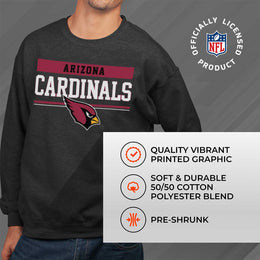 Arizona Cardinals NFL Adult Long Sleeve Team Block Charcoal Crewneck Sweatshirt - Charcoal