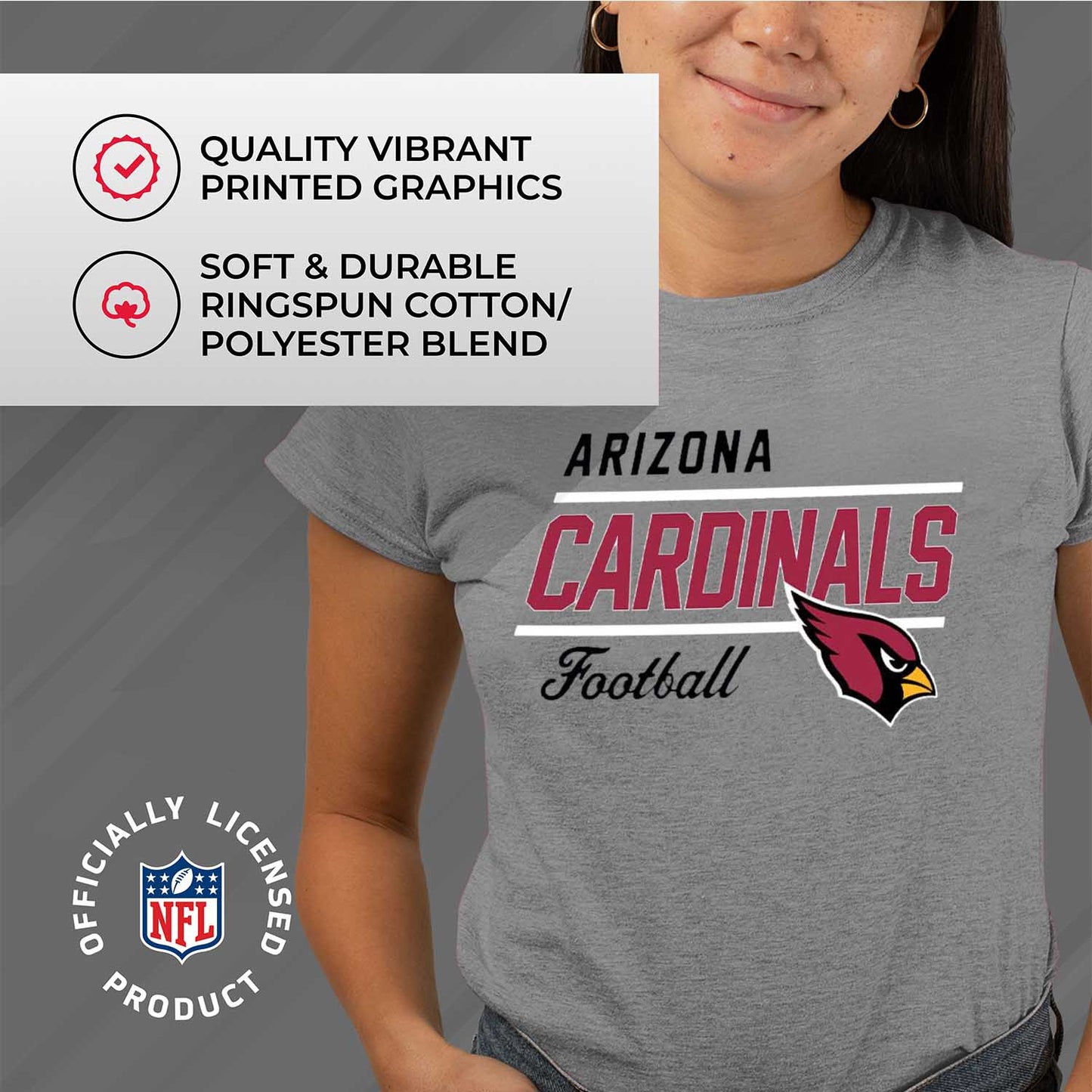 Arizona Cardinals NFL Gameday Women's Relaxed Fit T-shirt - Gray