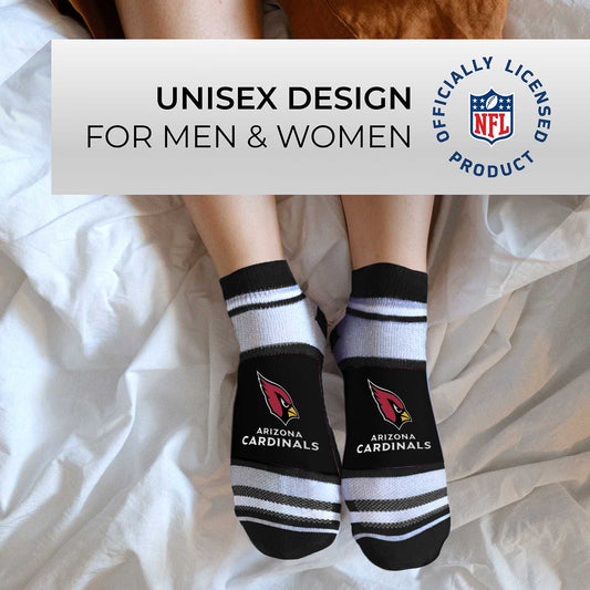 Arizona Cardinals NFL Adult Marquis Addition No Show Socks - Black