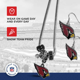 Arizona Cardinals NFL Game Day Necklace and Earrings - Silver