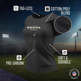 Baltimore Ravens Women's NFL Football Helmet Short Sleeve Tagless T-Shirt - Charcoal