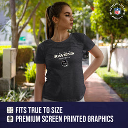 Baltimore Ravens Women's NFL Football Helmet Short Sleeve Tagless T-Shirt - Charcoal
