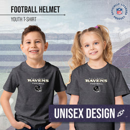 Baltimore Ravens NFL Youth Football Helmet Tagless T-Shirt - Charcoal