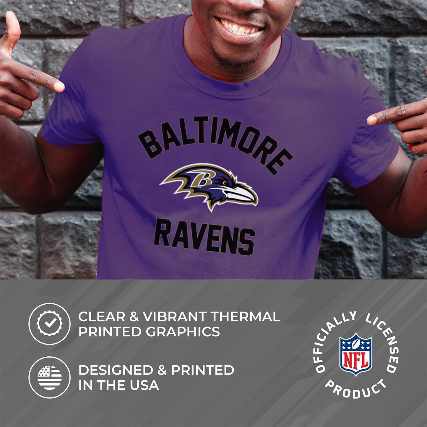 Baltimore Ravens NFL Adult Gameday T-Shirt - Purple