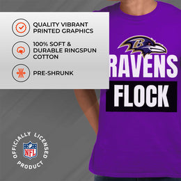 Baltimore Ravens NFL Adult Team Slogan Unisex T-Shirt - Purple