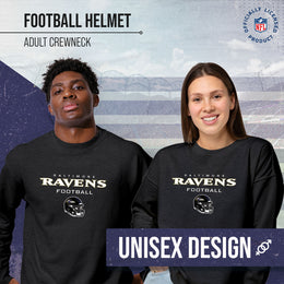 Baltimore Ravens Adult NFL Football Helmet Heather Crewneck Sweatshirt - Charcoal