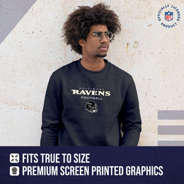 Baltimore Ravens Adult NFL Football Helmet Heather Crewneck Sweatshirt - Charcoal