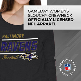 Baltimore Ravens NFL Womens Crew Neck Light Weight - Charcoal