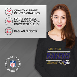 Baltimore Ravens NFL Womens Crew Neck Light Weight - Charcoal