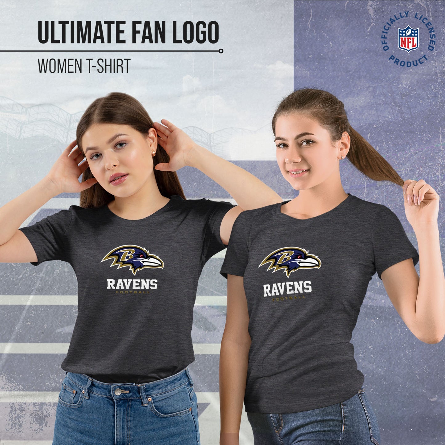 Baltimore Ravens Women's NFL Ultimate Fan Logo Short Sleeve T-Shirt - Black
