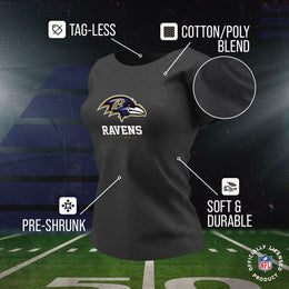 Baltimore Ravens Women's NFL Ultimate Fan Logo Short Sleeve T-Shirt - Black