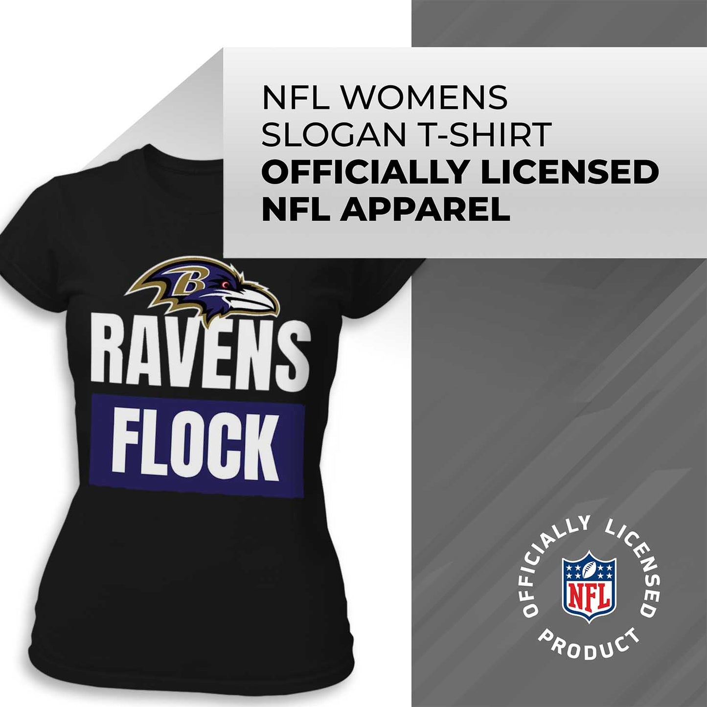 Baltimore Ravens NFL Womens Plus Size Team Slogan Short Sleeve T-Shirt - Black