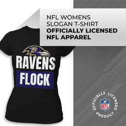 Baltimore Ravens NFL Womens Team Slogan Short Sleeve Tshirt - Black