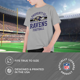 Baltimore Ravens NFL Youth Property Of Short Sleeve Lightweight T Shirt - Sport Gray