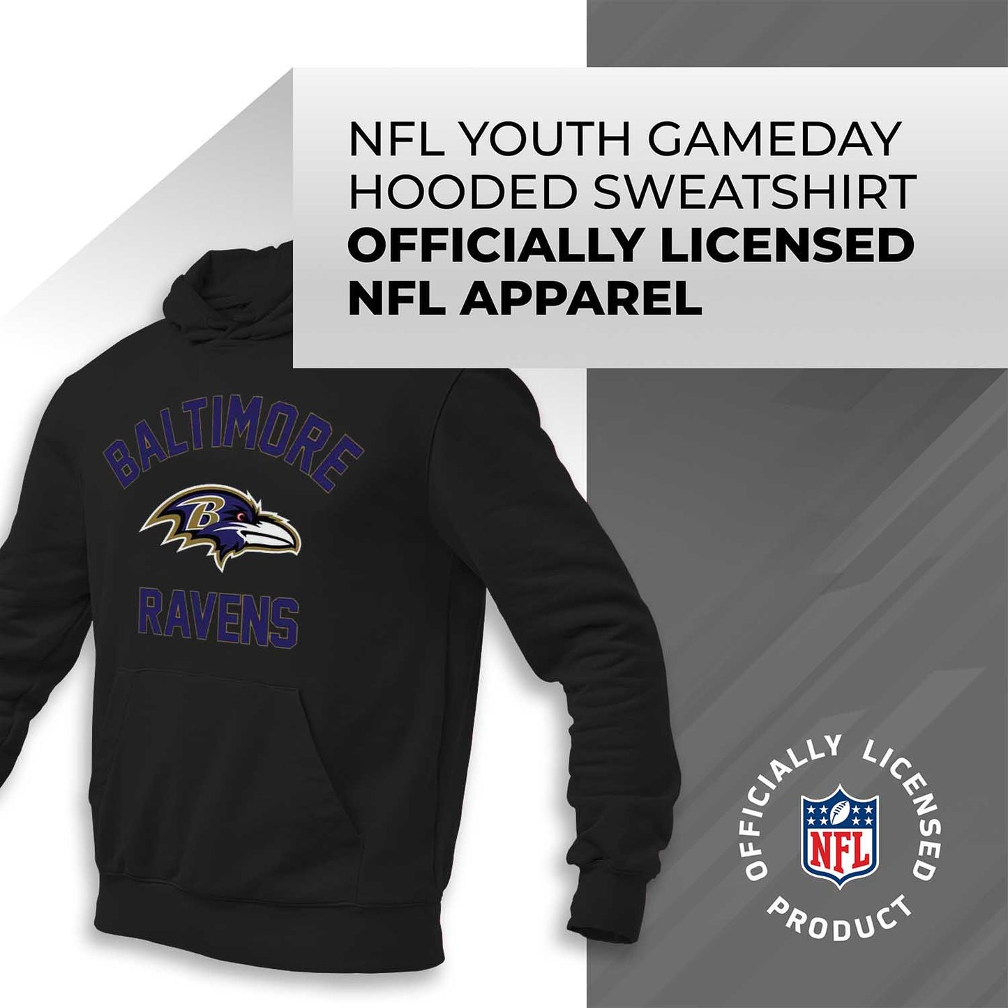 Baltimore Ravens NFL Youth Gameday Hooded Sweatshirt - Black