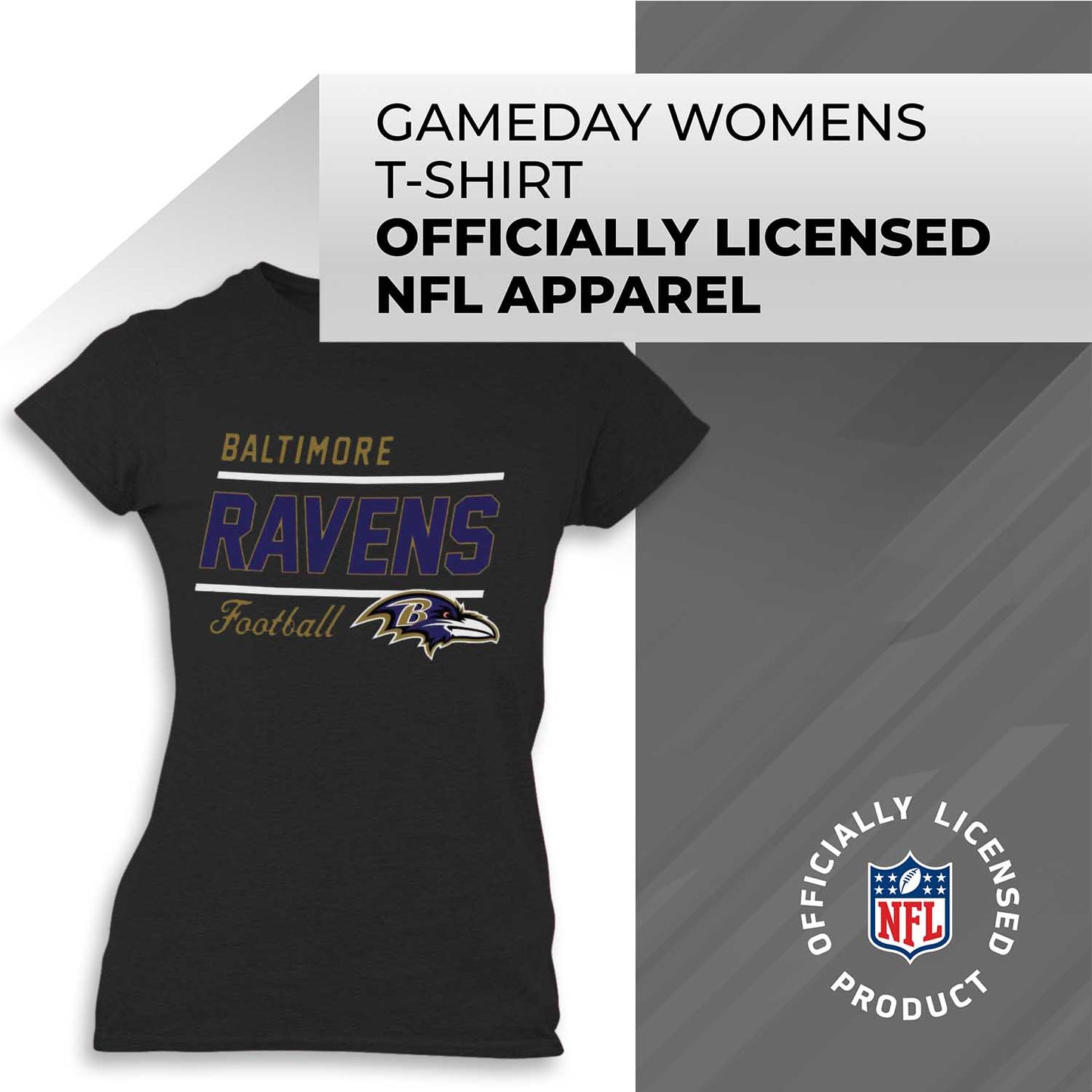 Baltimore Ravens NFL Womens Plus Size Relaxed Fit T-Shirt - Black