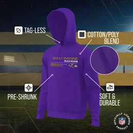 Baltimore Ravens Adult NFL Speed Stat Sheet Fleece Hooded Sweatshirt - Purple