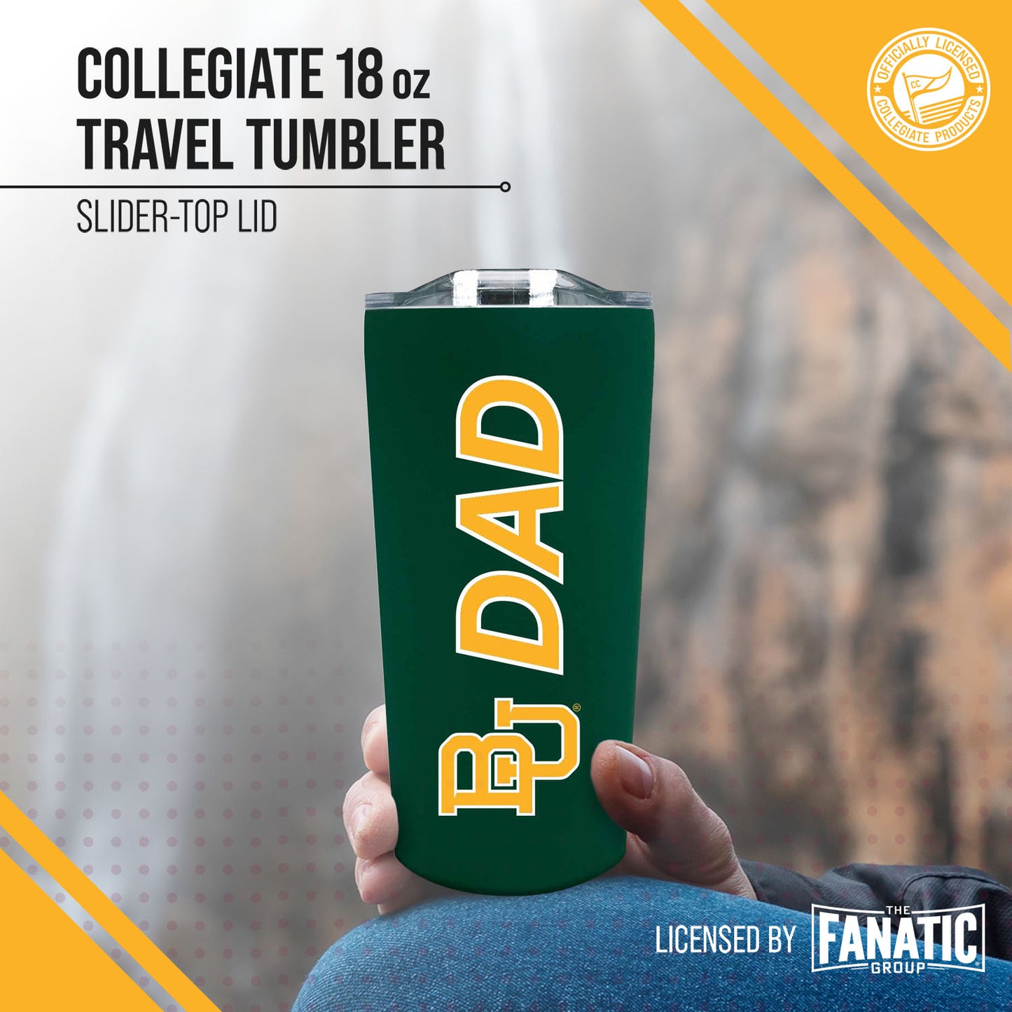 Baylor Bears NCAA Stainless Steel Travel Tumbler for Dad - Green