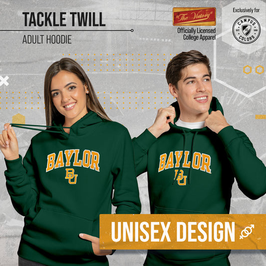 Baylor Bears NCAA Adult Tackle Twill Hooded Sweatshirt - Green