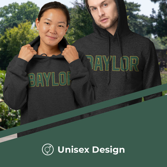 Baylor Bears NCAA Adult Cotton Blend Charcoal Hooded Sweatshirt - Charcoal