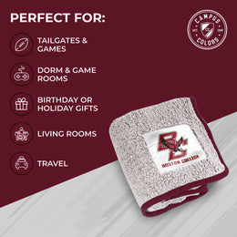 Boston College Eagles NCAA Silk Sherpa College Throw Blanket - Maroon