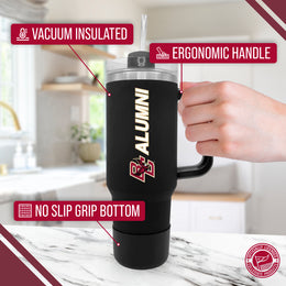 Boston College Eagles Collegiate 40oz Stainless Steel Travel Tumbler with Handle for Alumni - Black