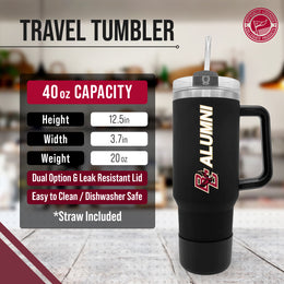 Boston College Eagles Collegiate 40oz Stainless Steel Travel Tumbler with Handle for Alumni - Black