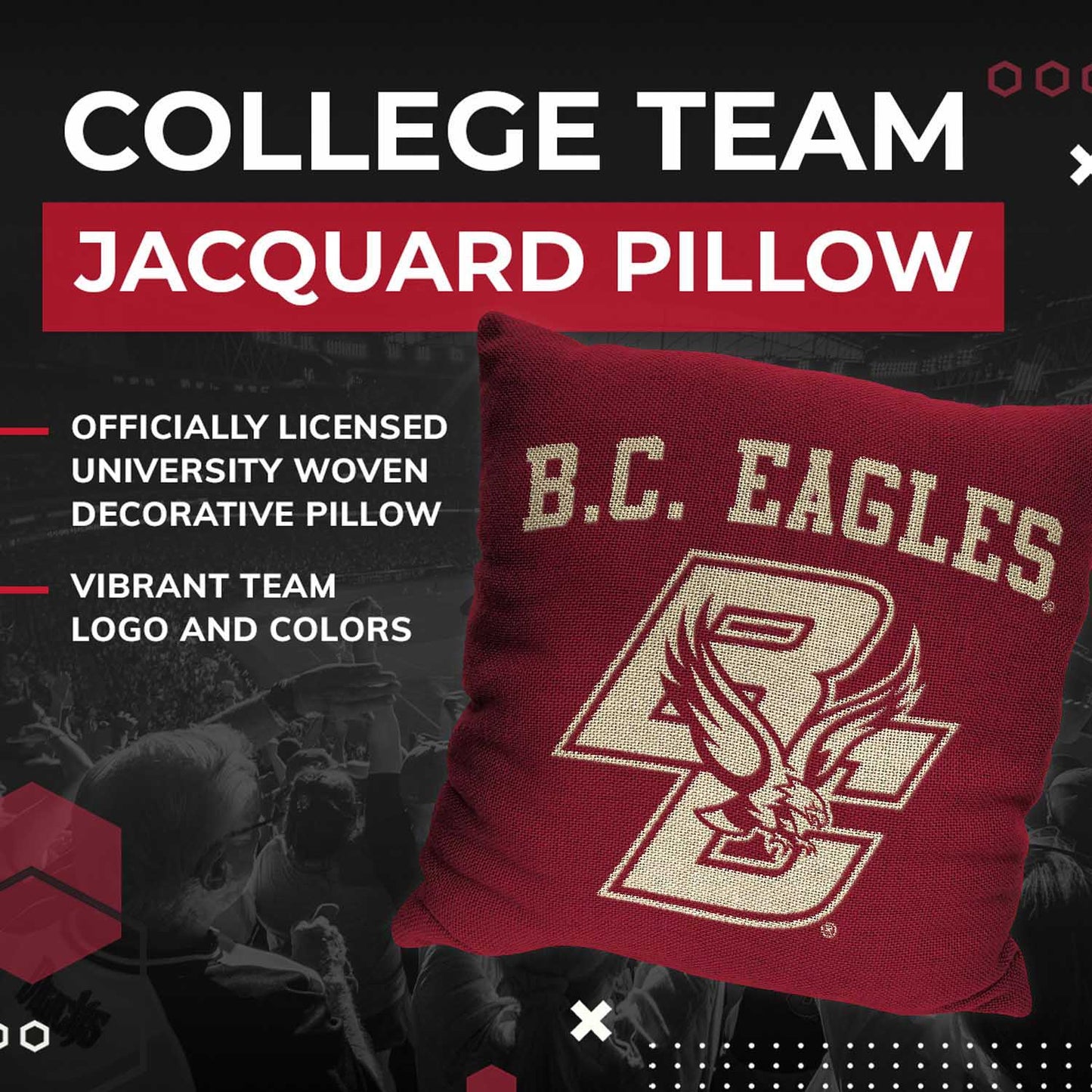 Boston College Eagles NCAA Decorative Pillow - Maroon