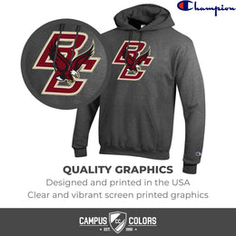 Boston College Eagles Adult Mascot Fleece Hooded Sweatshirt - Charcoal