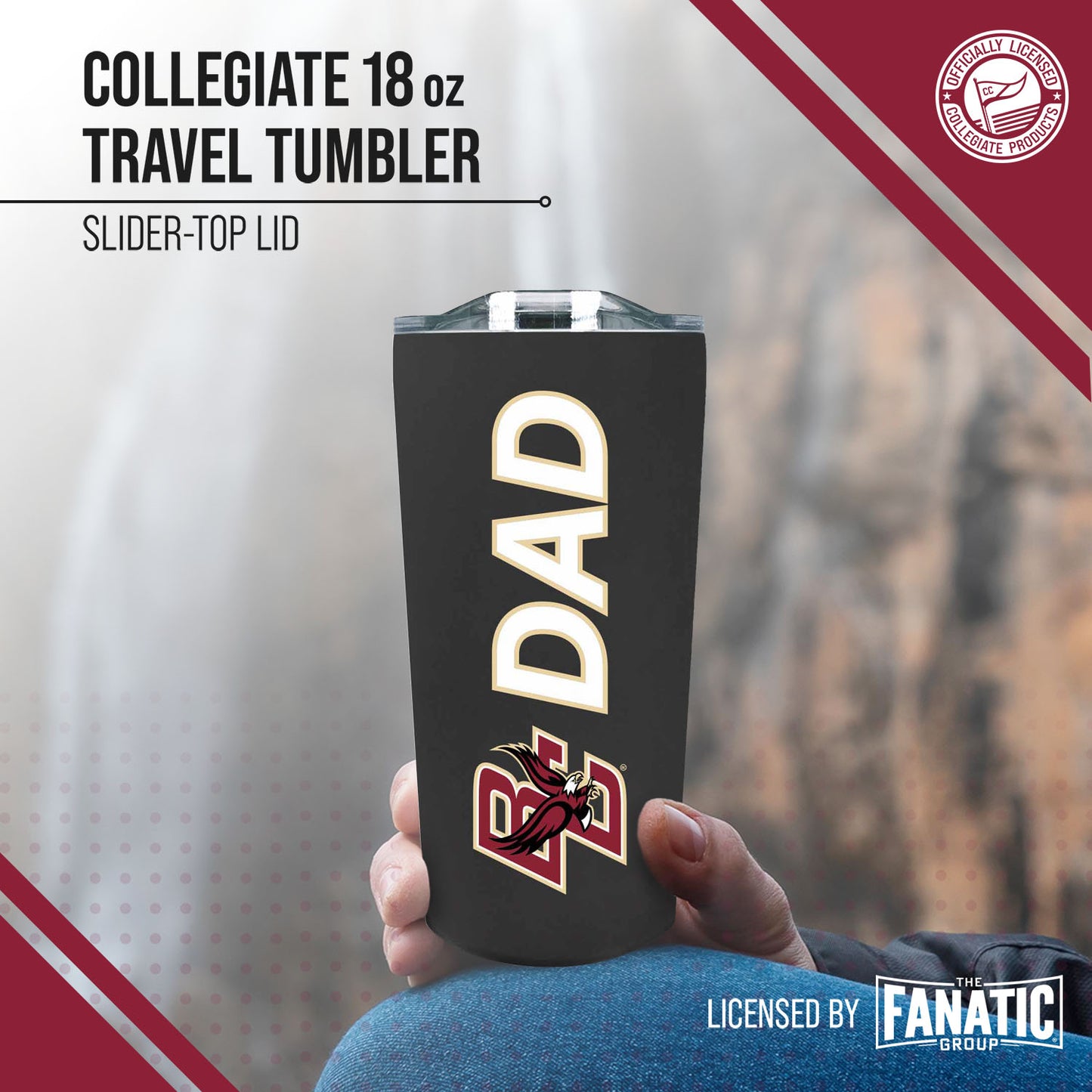 Boston College Eagles NCAA Stainless Steel Travel Tumbler for Dad - Black