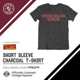 Boston College Eagles Campus Colors NCAA Adult Cotton Blend Charcoal Tagless T-Shirt - Charcoal