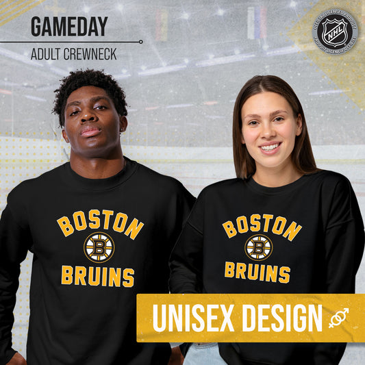 Boston  Bruins Adult NHL Gameday Crewneck Sweatshirt - Black