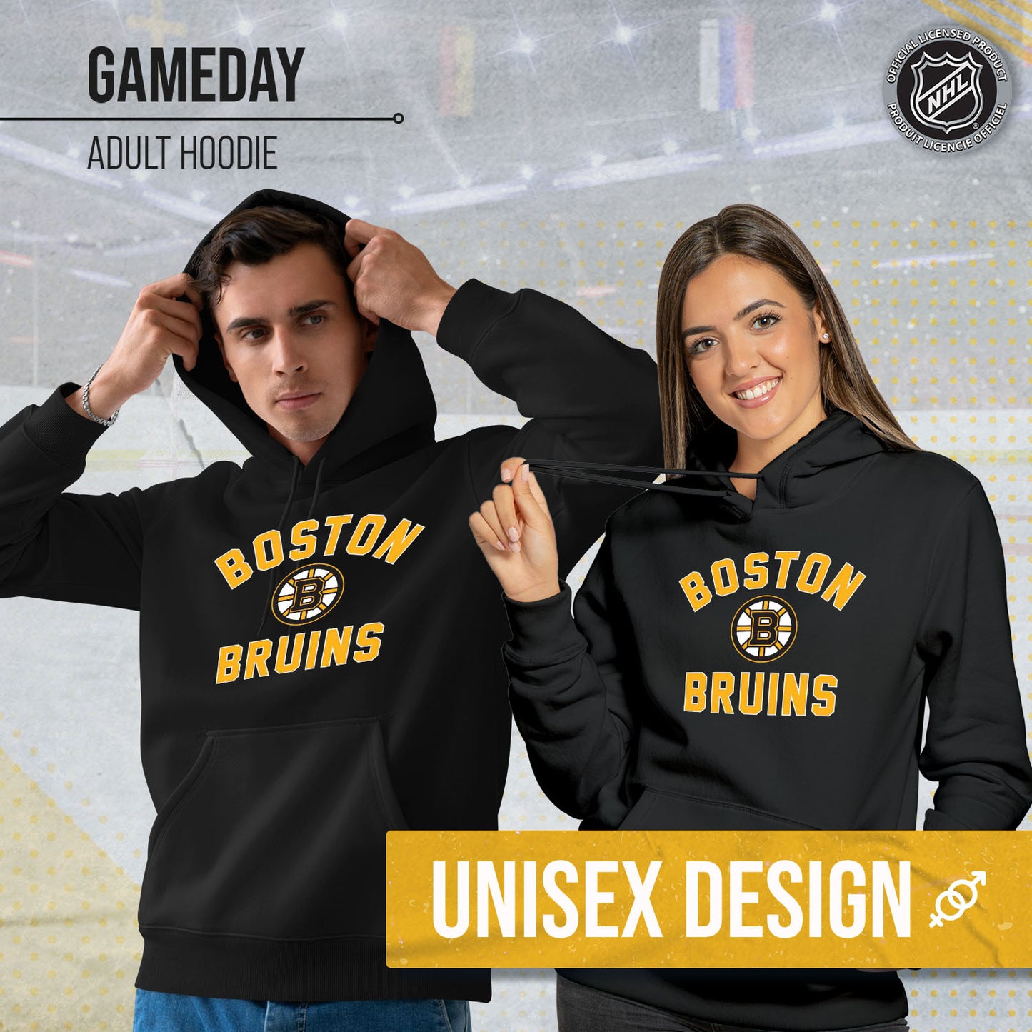 Boston  Bruins Adult NHL Gameday Hooded Sweatshirt - Black