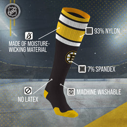 Boston  Bruins NHL Adult Knee High-Performance Socks - Black