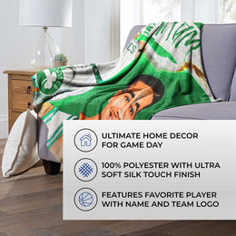 Boston Celtics NBA Hi-Def Jason Tatum Silk Blanket - Green