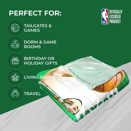 Boston Celtics NBA Hi-Def Jason Tatum Silk Blanket - Green