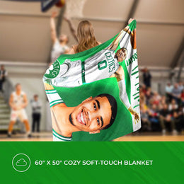 Boston Celtics NBA Hi-Def Jason Tatum Silk Blanket - Green